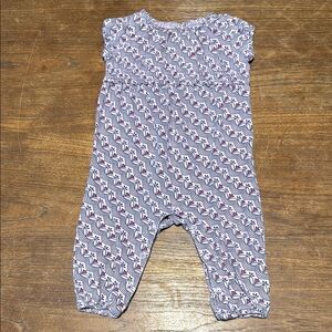 Tea Collection pink floral cotton romper